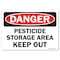 Signmission Safety Sign, OSHA Danger, 7" Height, Rigid Plastic, Pesticide Storage Area Keep Out, Landscape OS-DS-P-710-L-19463 - alternate 1